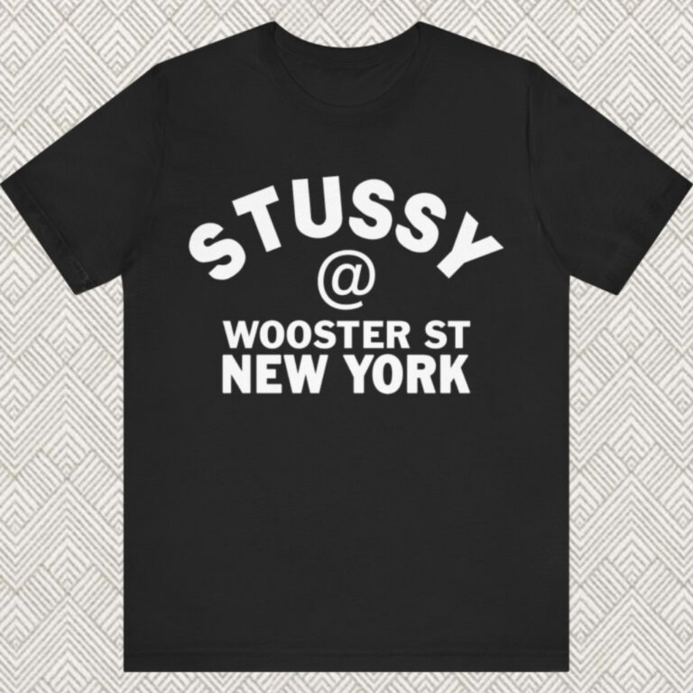 90s Stussy Wooster St New York T Shirt Retro Streetwear Graphic Skate Tee